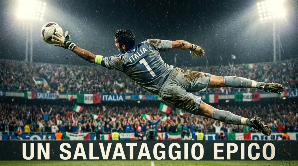 Due portieri di calcio in azione durante una parata su un campo in erba