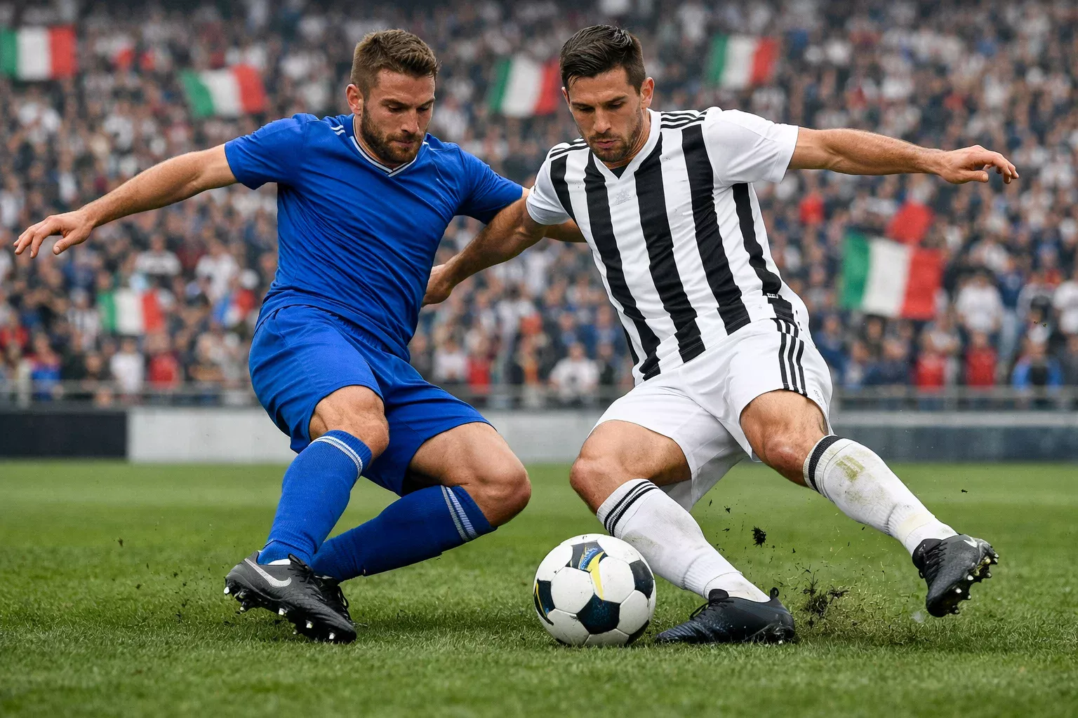 Partita di Serie A con tifosi sugli spalti